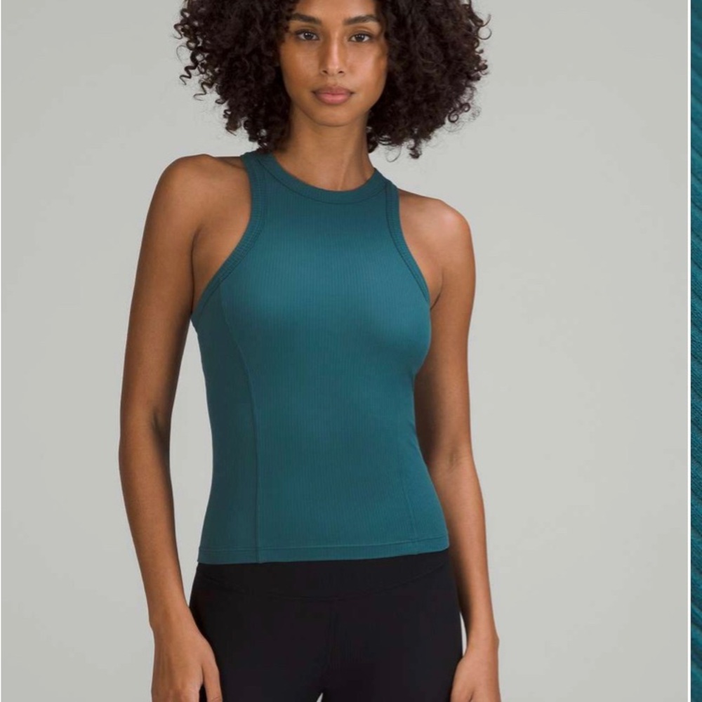 Green Jasper Ribbed Nulu Racerback Yoga Tank Top